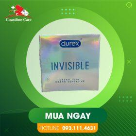 Durex Invisible Extra Thin Extra Sensitive – Bao Cao Su Siêu Mỏng (Hộp 3 bao)
