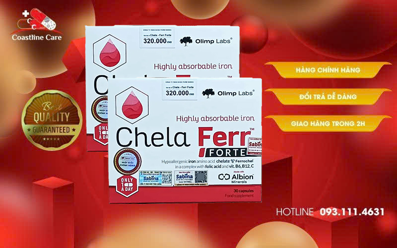 Sắt Chela-Ferr Forte giảm triệu chứng thiếu máu