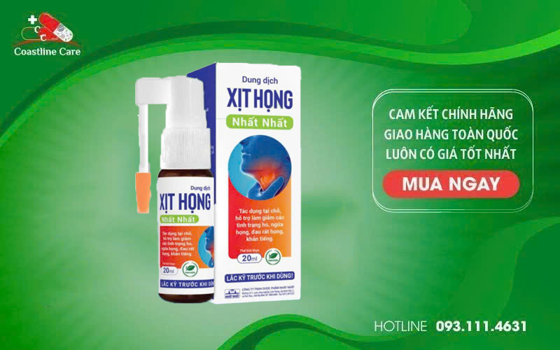 Xịt họng Nhất Nhất hỗ trợ giảm ngứa họng