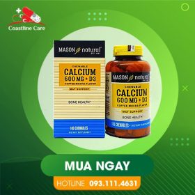 Mason Natural Chewable Calcium – Giúp Hỗ Trợ Sức Khỏe Xương Khớp (Hộp 100 viên)