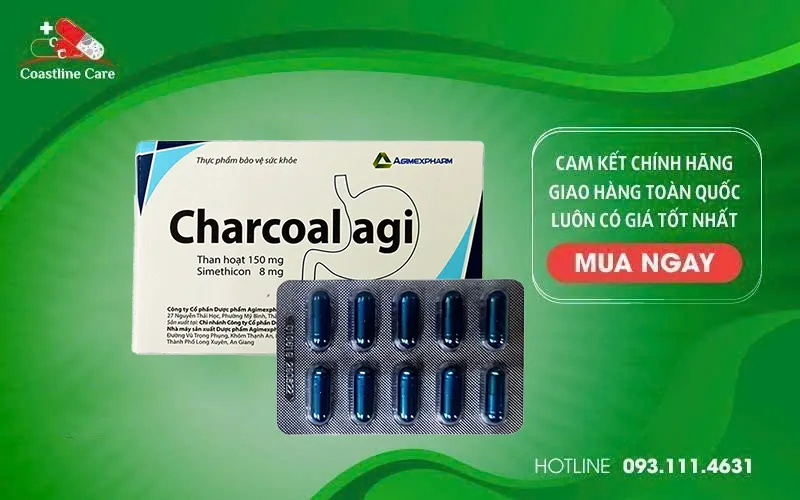 Charcoal Agi chống đầy hơi, chướng bụng