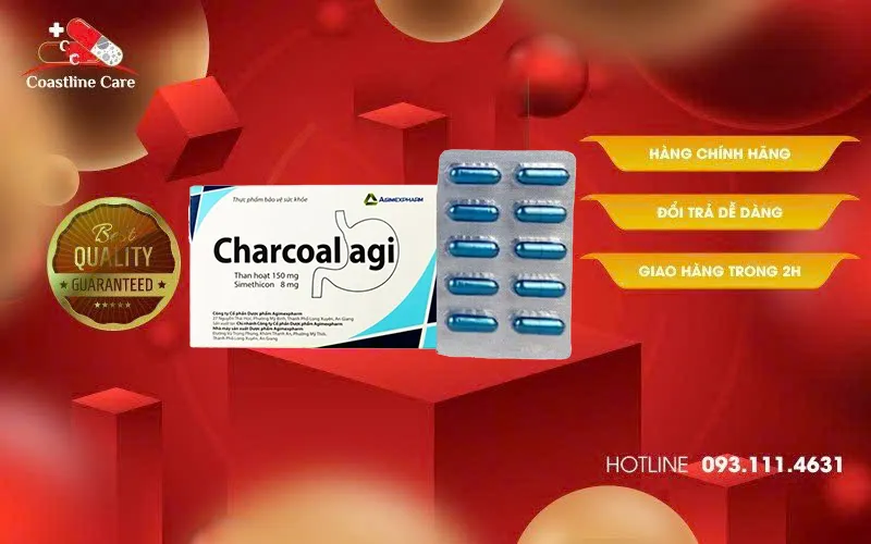Charcoal Agi giúp hấp thụ các chất độc trong đường tiêu hóa