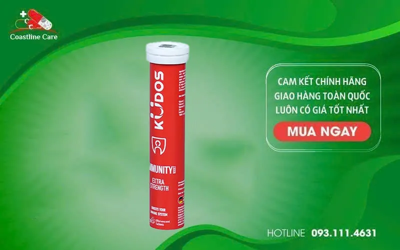 Viên Sủi Kudos Immunity Boost Extra Strength tăng cường đề kháng