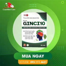 Bổ Não Ginci10 – Hỗ Trợ Tăng Cường Tuần Hoàn Máu Não (Hộp 30 viên)