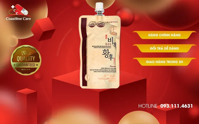 Hongsamjin Bichaek Hwanghu Korean Red Ginseng Extract – Giúp Cải Thiện Trí Nhớ (Hộp 20 gói) 1 Hongsamjin Bichaek Hwanghu Korean Red Ginseng Extract