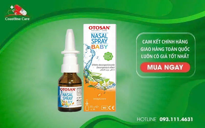 Otosan Nasal Spray Baby hỗ trợ điều trị các bệnh viêm mũi