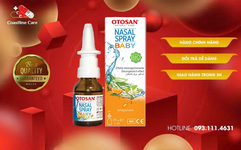 Otosan Nasal Spray Baby giảm tình trạng nghẹt mũi