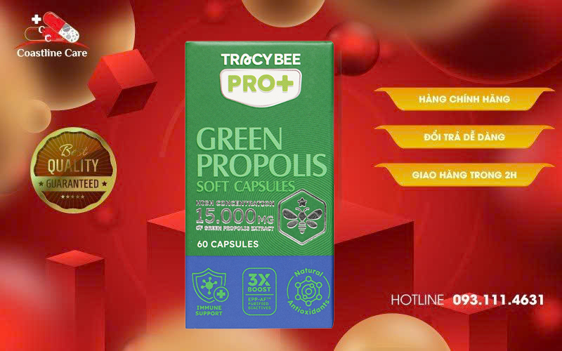 Keo Ong Xanh Tracybee Green Propolis hỗ trợ hạn chế quá trình oxy hóa