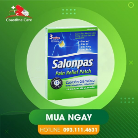 Cao Dán Salonpas Pain Relief Patch – Hỗ Trợ Giảm Đau Vai, Đau Cổ, Đau Khớp (Hộp 3 miếng)