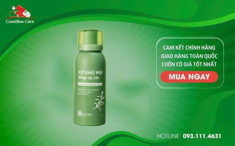Xịt Khử Mùi Wings Up 24h không gây vết ố trên áo