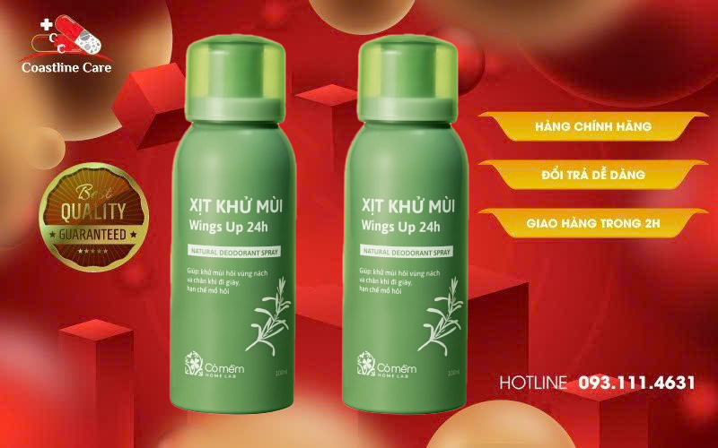 Xịt Khử Mùi Wings Up giúp ngăn mồ hôi
