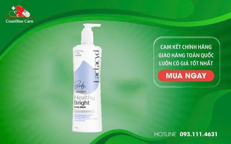 Sữa tắm Lactacyd Healthy Bright Body Wash làm sạch da hiệu quả