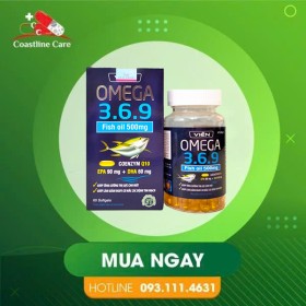 Omega 3 6 9 – Hỗ Trợ Giảm Nguy Cơ Mắc Bệnh Tim Mạch (Hộp 60 Viên)