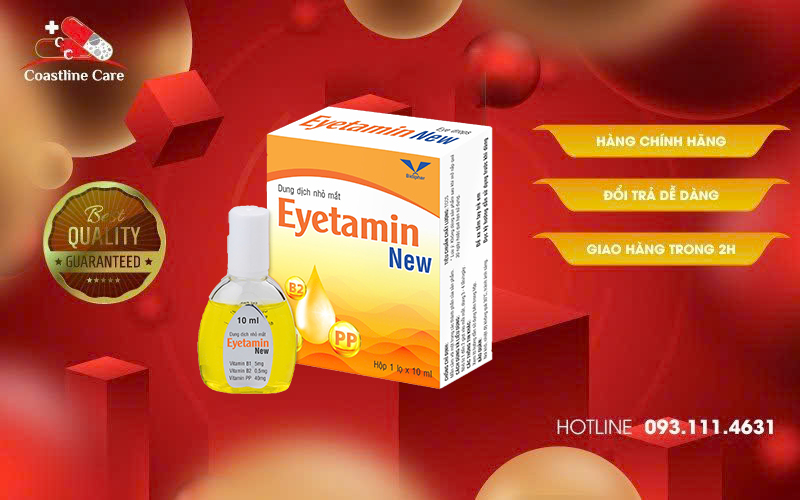 Dung dịch nhỏ mắt Eyetamin Bidiphar phòng ngừa đỏ mắt