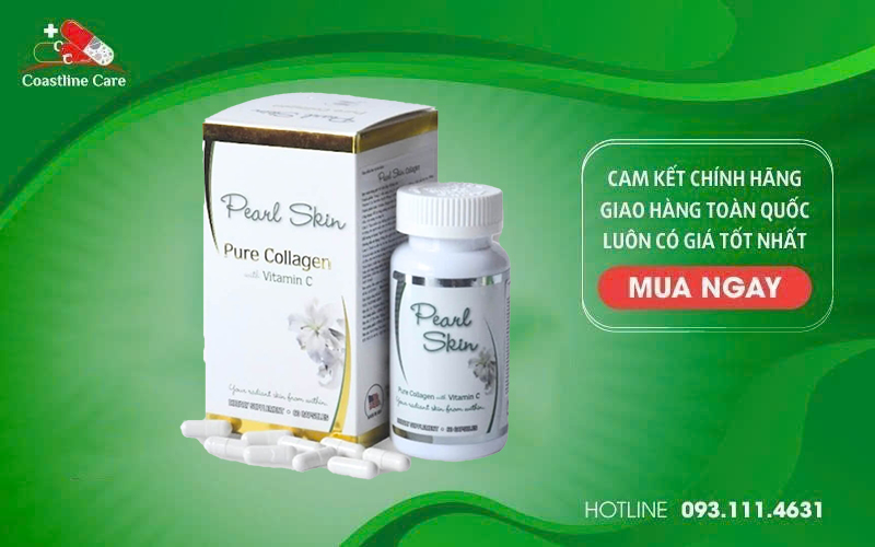 Pearl Skin Pure Collagen With Vitamin C giúp da mềm ẩm, săn chắc, mịn màng