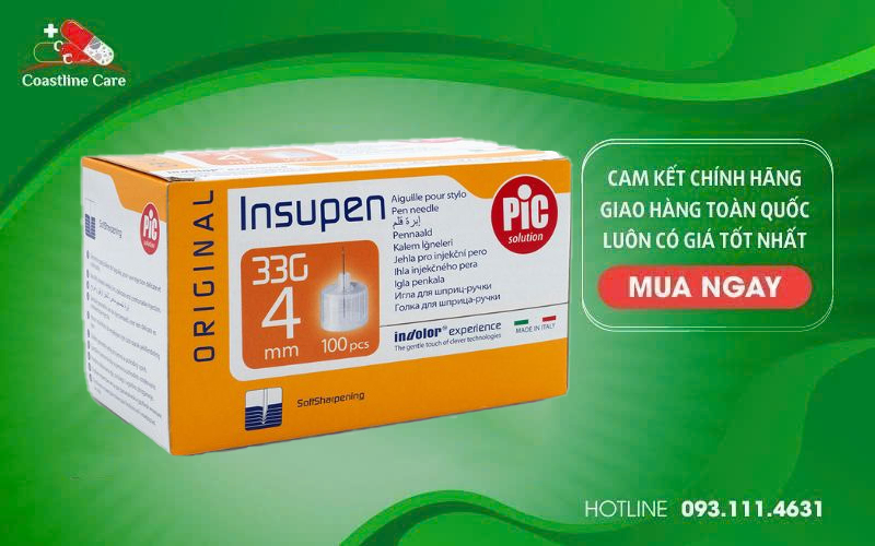 Đầu kim tiểu đường PIC 33G 4mm