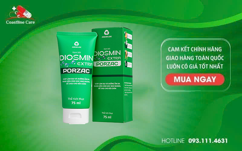 Kem bôi Diosmin Extra Porzac dưỡng ẩm da