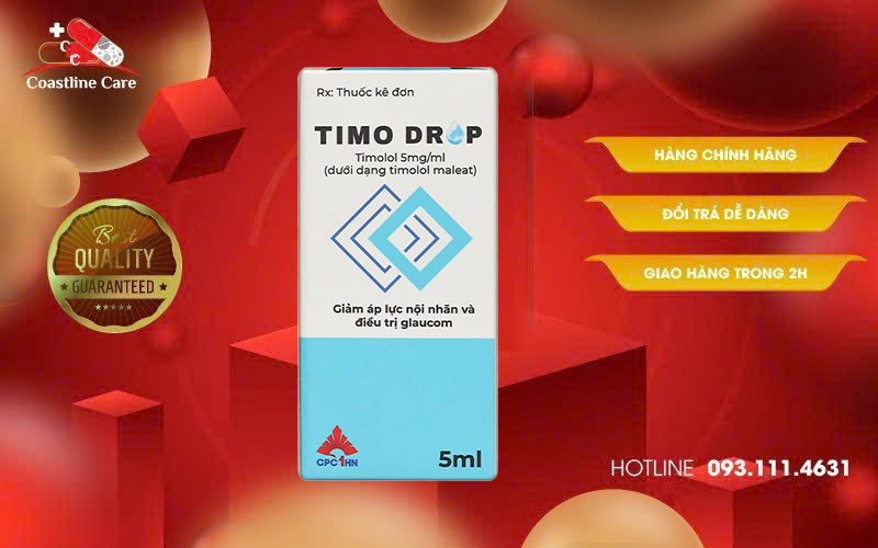 Dung Dịch Nhỏ Mắt Timo Drop giảm áp lực nội nhãn
