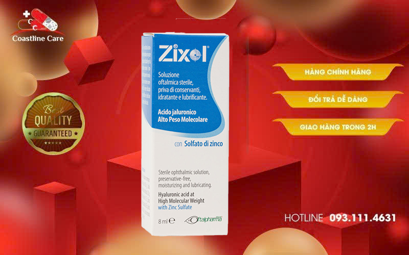 Nước mắt nhân tạo Zixol giảm mỏi mắt