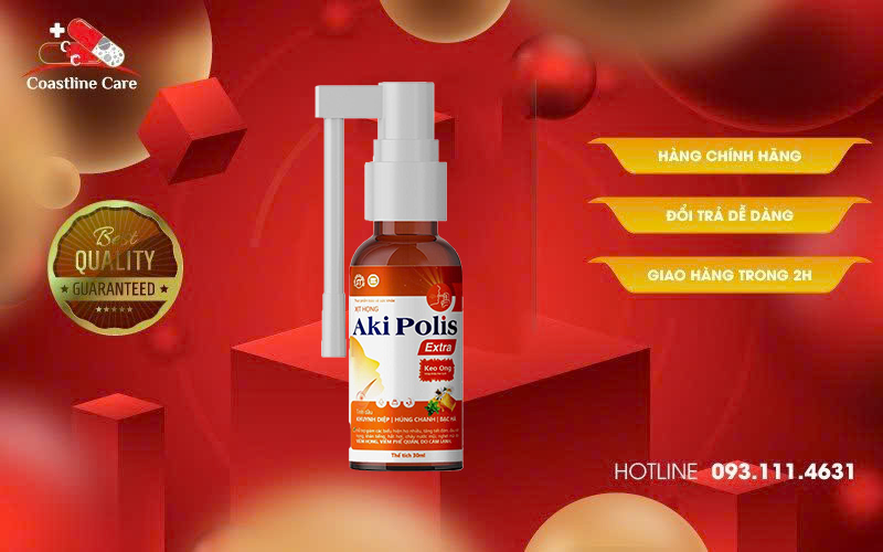 Aki Polis Extra hỗ trợ giảm đau rát họng