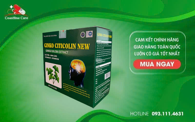 Ginko Citicolin New tăng cường tuần hoàn máu não
