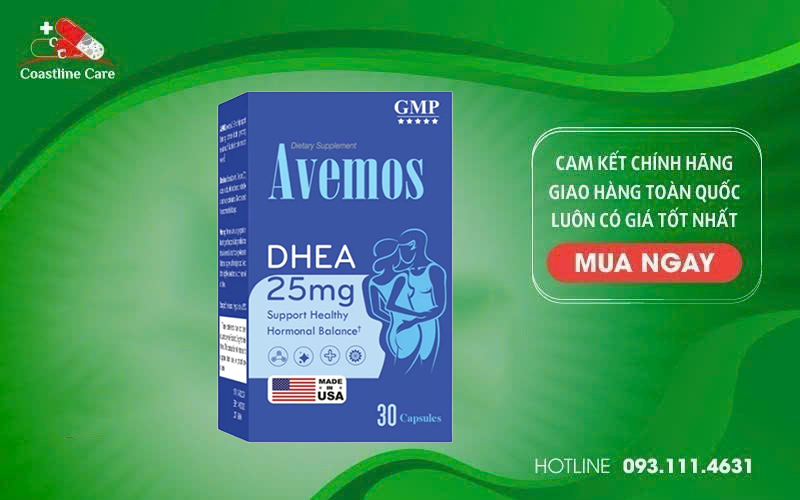 Avemos DHEA 25mg hỗ trợ cải thiện sinh lý nam nữ