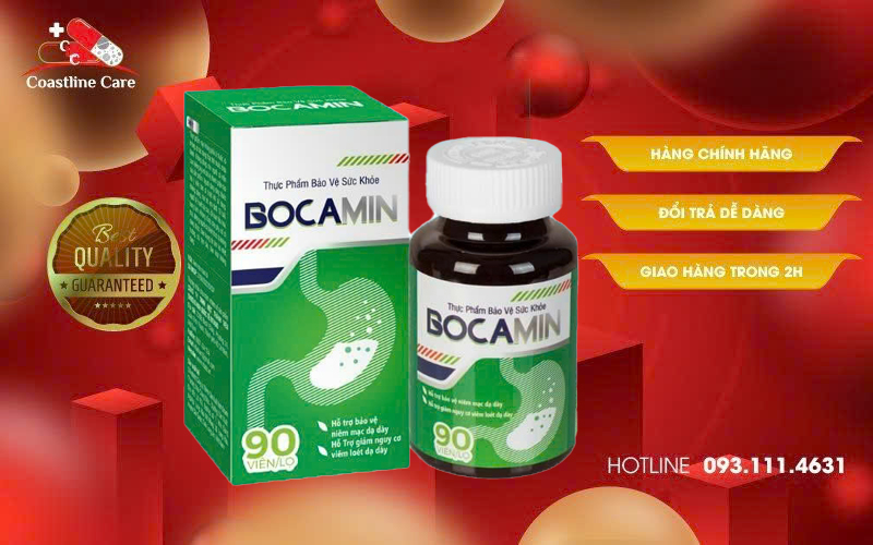 Bocamin - Hỗ Trợ Bảo Vệ Niêm Mạc Dạ Dày (Hộp 90 Viên) 1 Bocamin hỗ trợ bảo vệ niêm mạc dạ dày