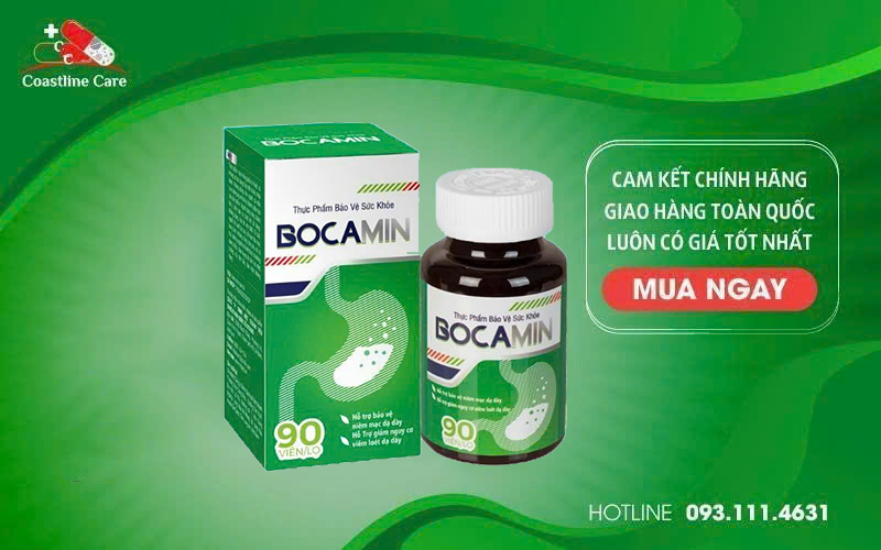 Bocamin - Hỗ Trợ Bảo Vệ Niêm Mạc Dạ Dày (Hộp 90 Viên) 2 Bocamin hỗ trợ giảm nguy cơ viêm loét dạ dày