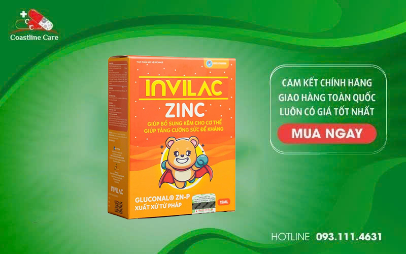 Invilac ZinC hỗ trợ tăng cường sức đề kháng
