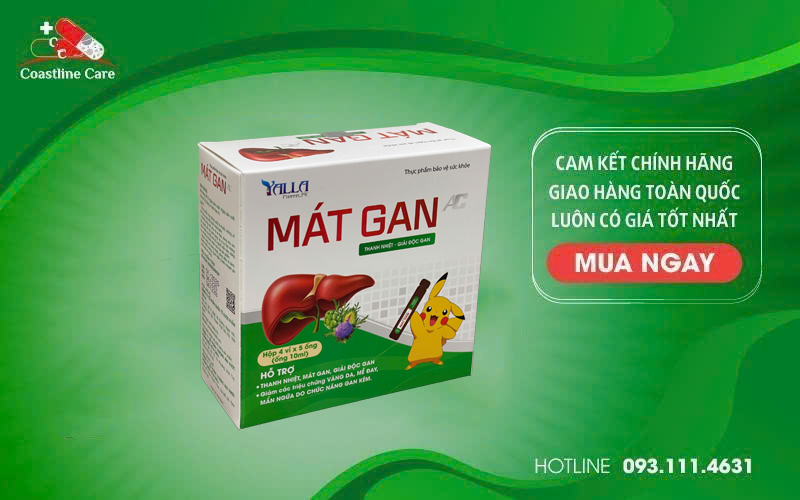 Mát Gan AC hỗ trợ giúp giảm các triệu chứng vàng da, mề đay, mẩn ngứa do chức năng gan kém