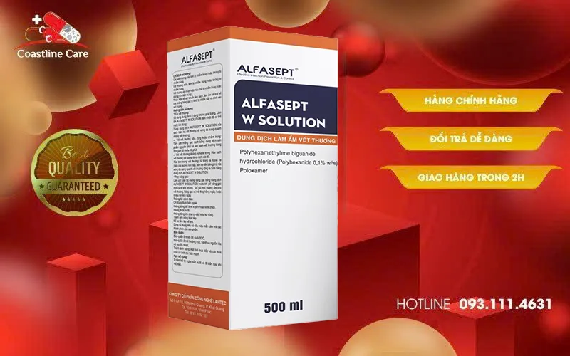 Alfasept W Solution dung dịch làm sạch vết thương