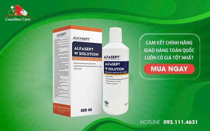 Alfasept W Solution làm mềm vết thương