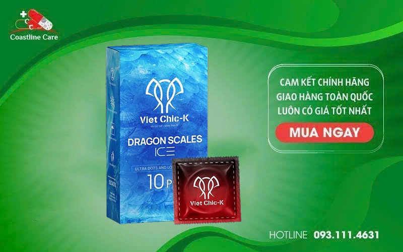 Bao cao su Việt Chick Dragon Scales ICE chống xuất tinh sớm