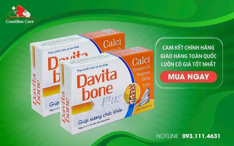 Davita Bone Plus hỗ trợ bổ sung calci, vitamin D và các chất khoáng