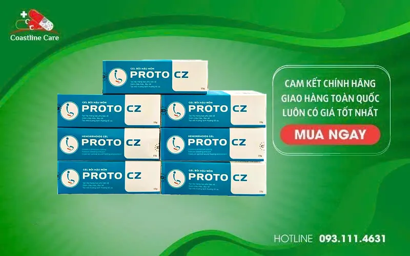 Gel Bôi Hậu Môn Proto CZ bảo vệ cơ học vùng niêm mạc hậu môn
