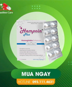 Hempoin Plus - Hỗ Trợ Tạo Hồng Cầu (Hộp 30 Viên)Hempoin Plus hỗ trợ quá trình tạo hồng cầu