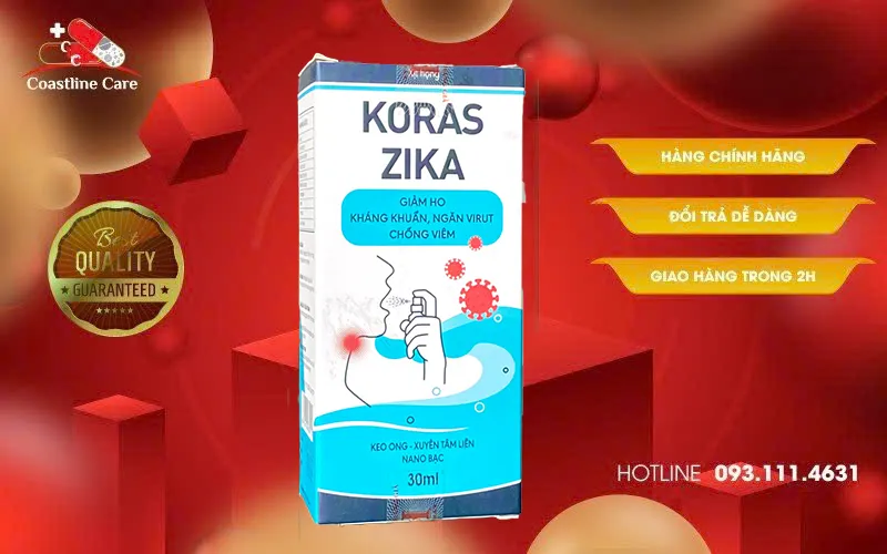Koras Zika giúp làm sạch miệng và họng