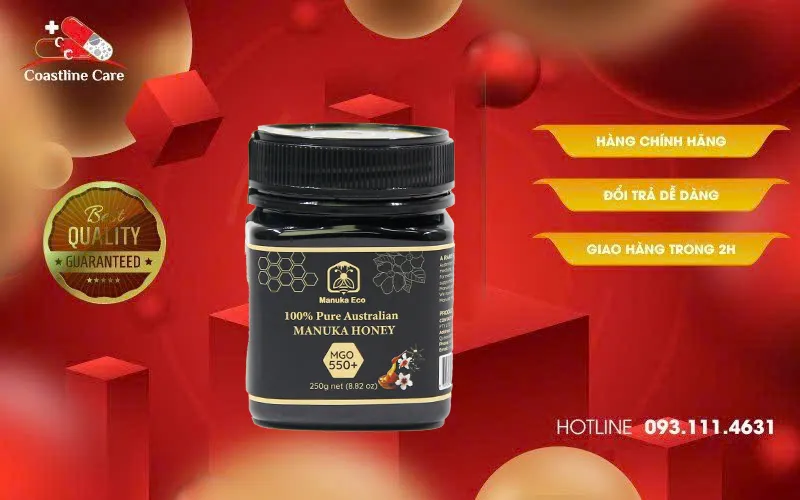 Mật Ong Manuka Eco MGO 550+ hỗ trợ tăng cường đề kháng