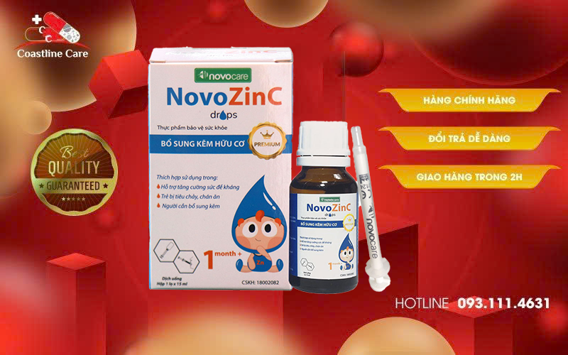 NovoZinC drops giảm triệu chứng rối loạn tiêu hóa