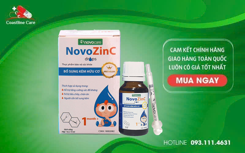 NovoZinC drops hỗ trợ bổ sung kẽm hữu cơ