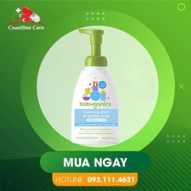 Nước Rửa Đồ Dùng Cho Bé Organic Babyganics Foaming Dish & Bottle Soap Fragrance Free (Chai 473ml)