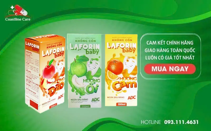 Nước Súc Miệng Không Cồn Laforin Baby ngăn ngừa bệnh răng miệng
