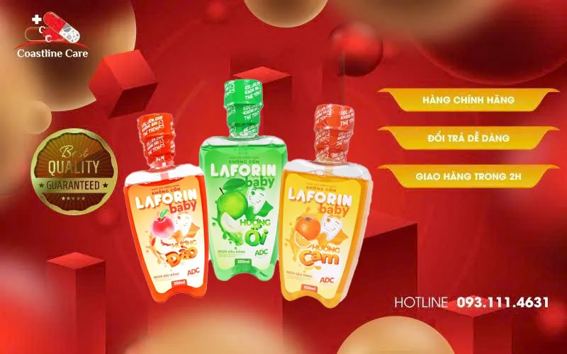 Nước Súc Miệng Không Cồn Laforin Baby vệ sinh răng miệng hàng ngày