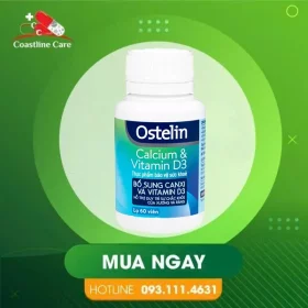 Ostelin Calcium Vitamin D3 – Hỗ Trợ Tăng Cường Hấp Thu Canxi (Hộp 60 Viên)