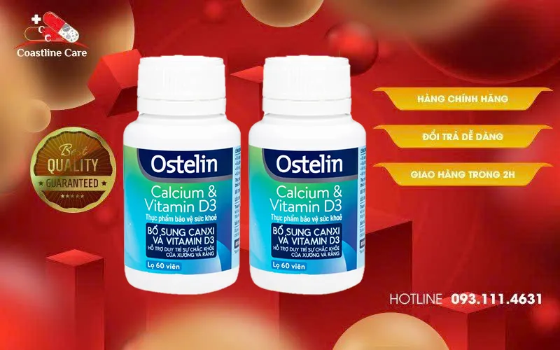 Ostelin Calcium Vitamin D3 tăng cường hấp thụ canxi