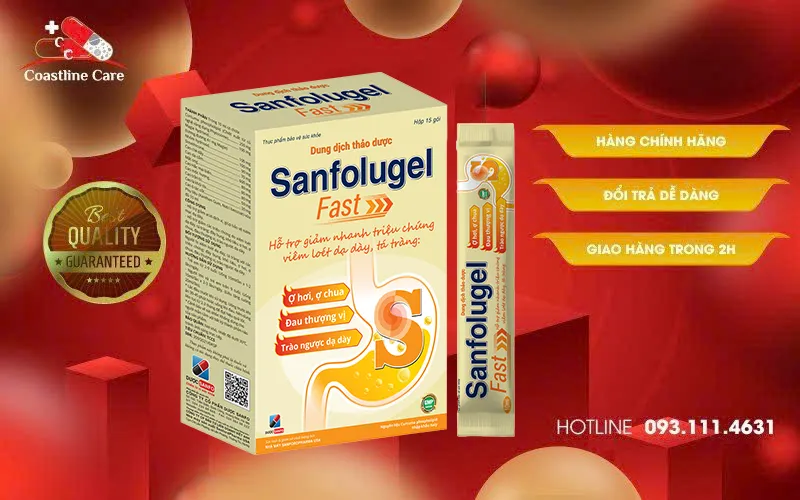Sanfolugel Fast hỗ trợ bảo vệ niêm mạc dạ dày