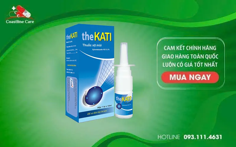 Thuốc xịt mũi Kati Adult điều trị các triệu chứng nghẹt mũi, sổ mũi