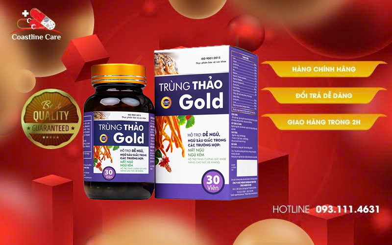 Trùng Thảo Gold hỗ trợ dễ ngủ, ngủ sâu giấc