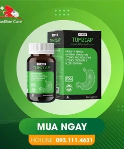 Tumzcap - Hỗ Trợ Giảm Triệu Chứng Rối Loạn Tiêu Hóa (Hộp 30 Viên)Tumzcap giảm nguy cơ loét dạ dày tá tràng