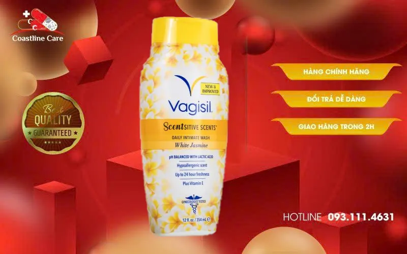 Vagisil Scentsitive Scents Daily Intimate Wash White Jasmine làm sạch nhẹ nhàng